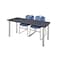 Kee Rectangle Tables > Training Tables > Kee Table & Chair Sets, 66 W, 24 L, 29 H, Grey MT6624GYBPCM44BE - alternate 1